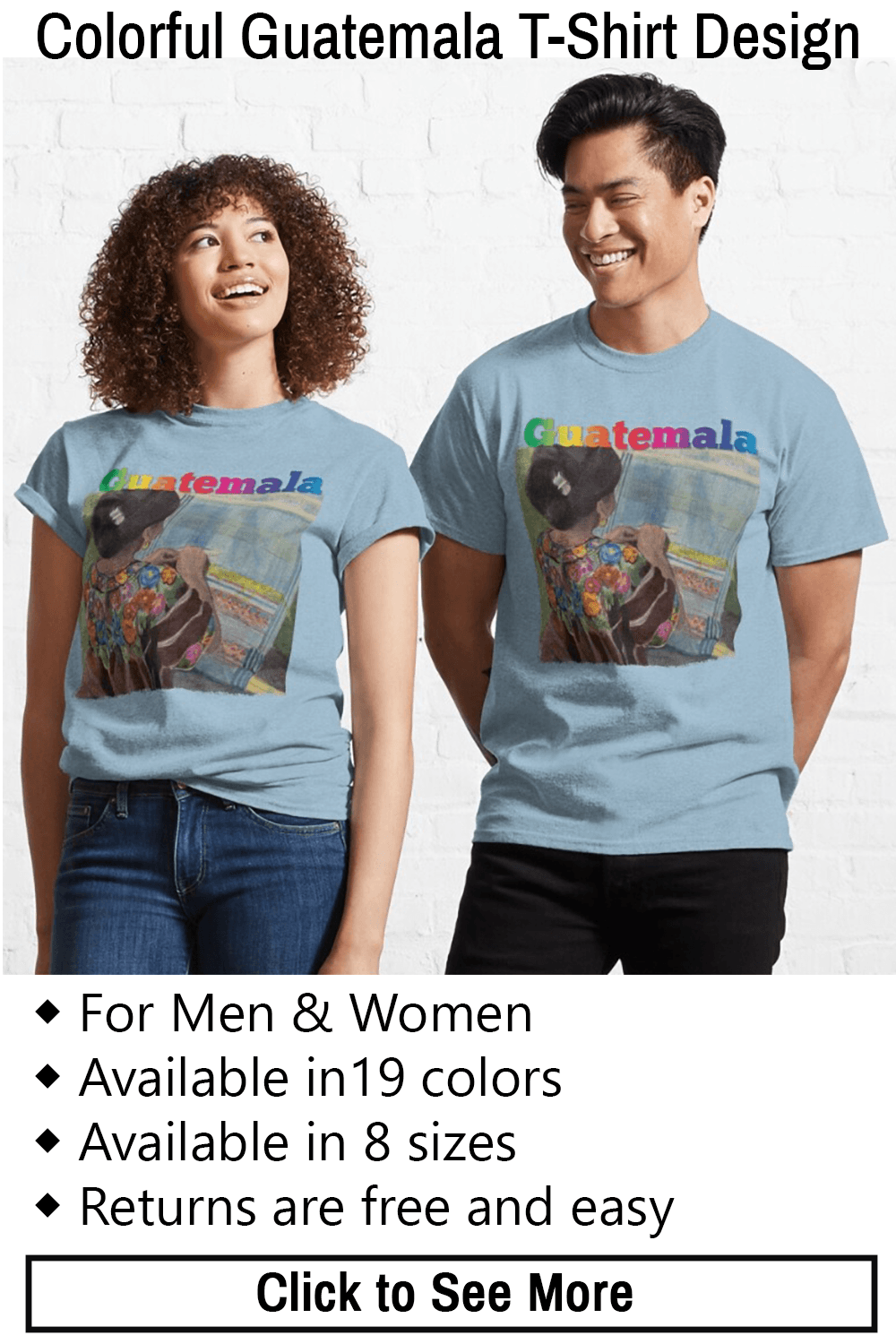 Colorful Guatemala Weaver Watercolor Classic T-shirt